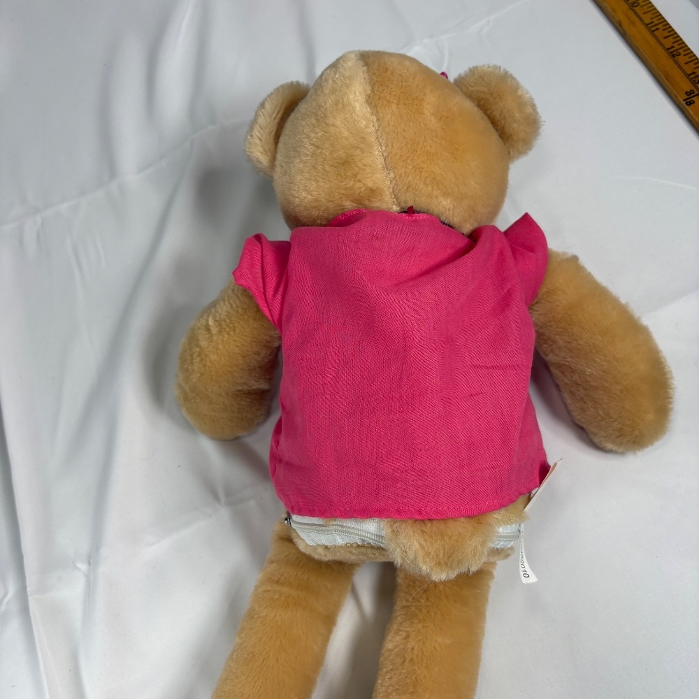 Chantilly Lane Nurse Bear Sings Pink Scrubs Top/Badge/Stet 19" Moves NO Sound - Picture 8 of 14